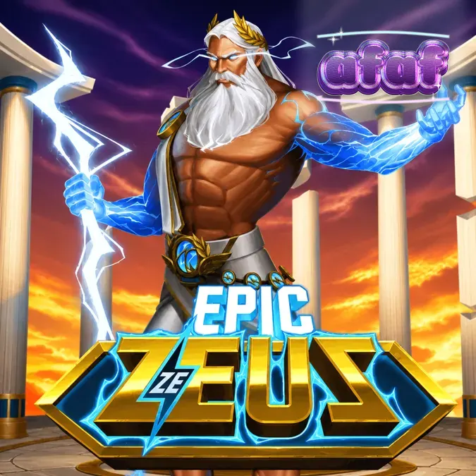 Tampilan grid 6x5 pada slot Epic Ze Zeus dengan simbol Divine Squares yang aktif