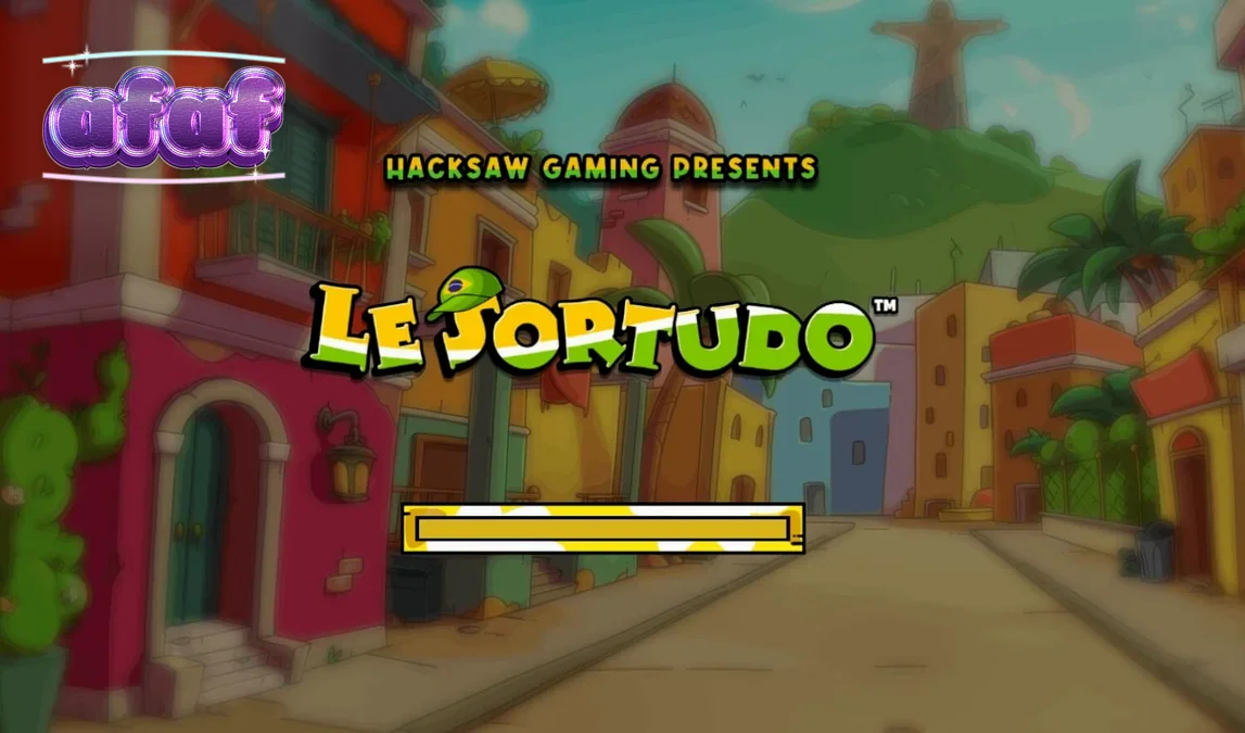 Smokey the raccoon in a Brazilian street setting for Le Sortudo slot
